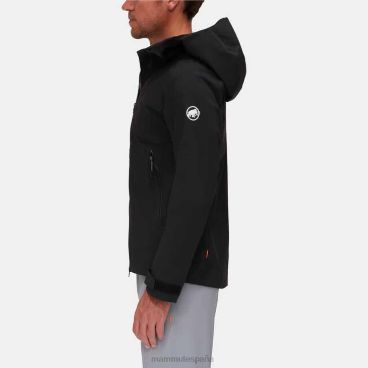 Mammut hombres ropa chaqueta con capucha alto guía hs FZHP36 negro