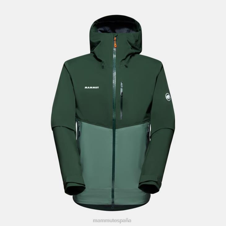 Mammut hombres ropa chaqueta con capucha alto guía hs FZHP698 maderas de jade oscuro