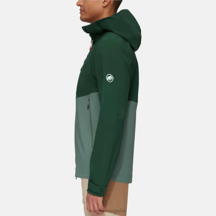 Mammut hombres ropa chaqueta con capucha alto guía hs FZHP698 maderas de jade oscuro