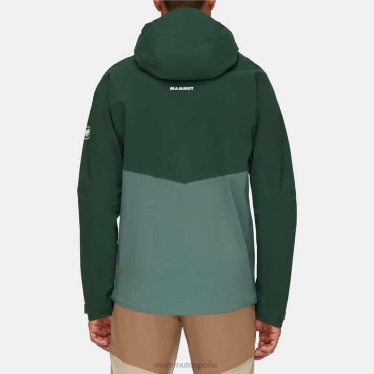 Mammut hombres ropa chaqueta con capucha alto guía hs FZHP698 maderas de jade oscuro