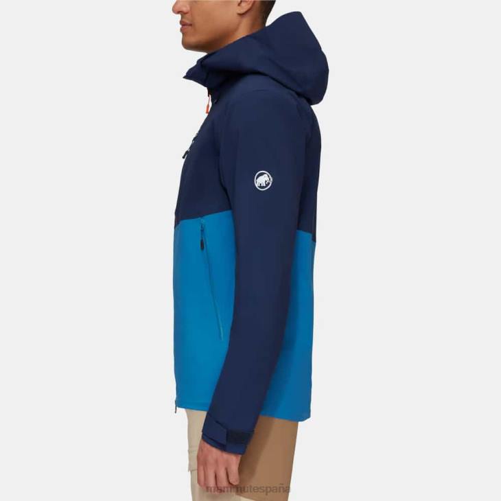 Mammut hombres ropa chaqueta con capucha alto guía hs FZHP699 hielo marino profundo