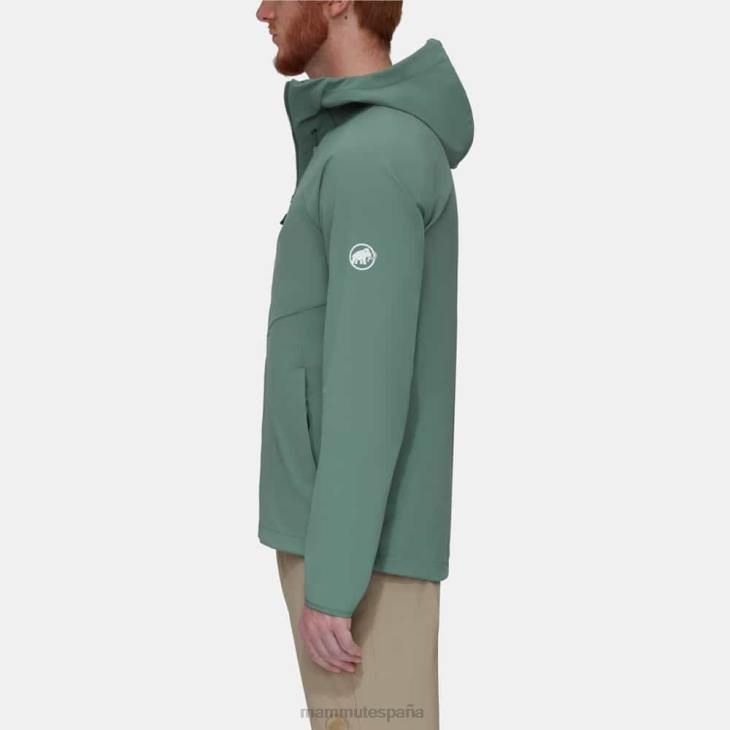 Mammut hombres ropa máxima comodidad, chaqueta con capucha FZHP56 jade oscuro