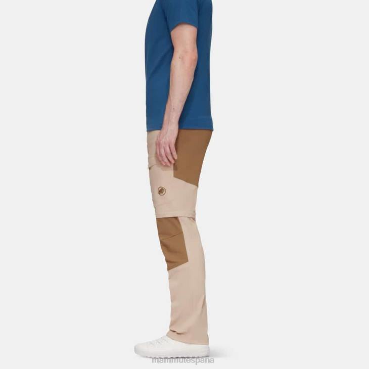 Mammut hombres ropa pantalones híbridos con cremallera zinal FZHP1101 sabana-arena oscura
