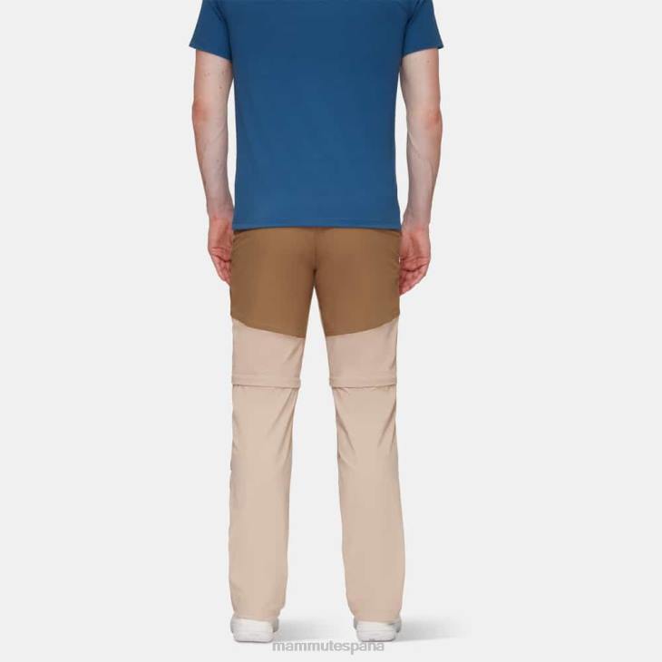 Mammut hombres ropa pantalones híbridos con cremallera zinal FZHP1101 sabana-arena oscura