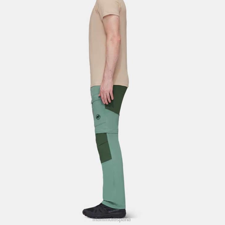 Mammut hombres ropa pantalones híbridos con cremallera zinal FZHP1102 maderas de jade oscuro