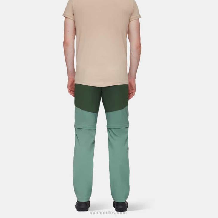Mammut hombres ropa pantalones híbridos con cremallera zinal FZHP1102 maderas de jade oscuro
