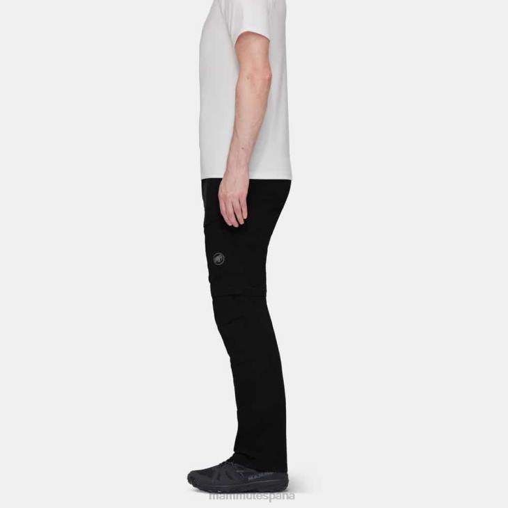 Mammut hombres ropa pantalones híbridos con cremallera zinal FZHP255 negro
