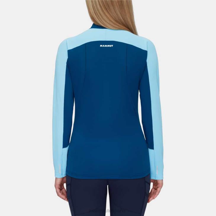 Mammut mujer ropa aenergy fl media cremallera manga larga FZHP848 hielo frío y azul profundo