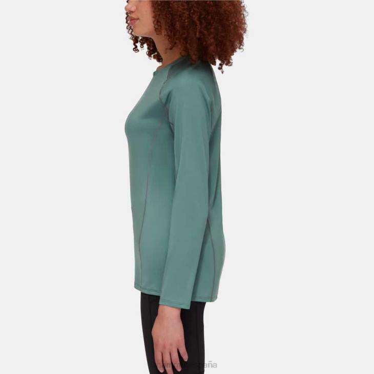 Mammut mujer ropa logotipo de manga larga selun fl FZHP869 jade oscuro