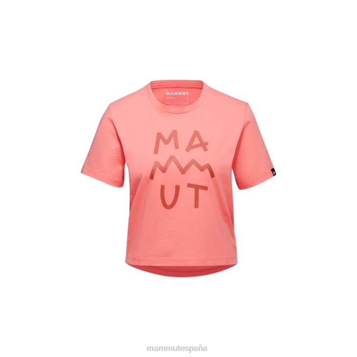 Mammut mujer ropa camiseta Massone con letras recortadas FZHP1092 salmón