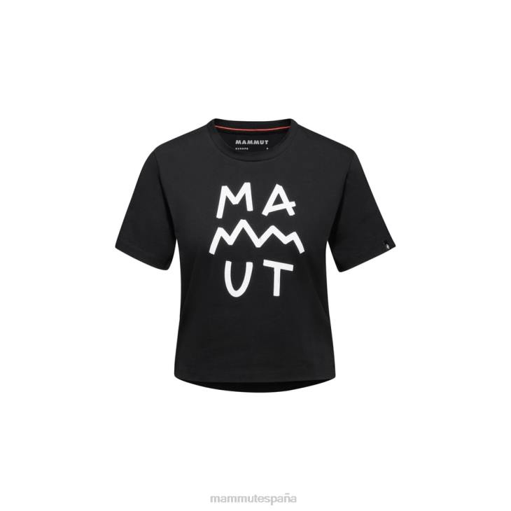 Mammut mujer ropa camiseta Massone con letras recortadas FZHP250 negro