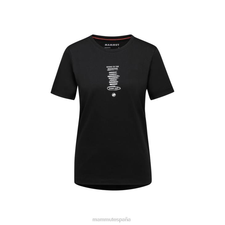 Mammut mujer ropa camiseta central todos los días FZHP253 negro