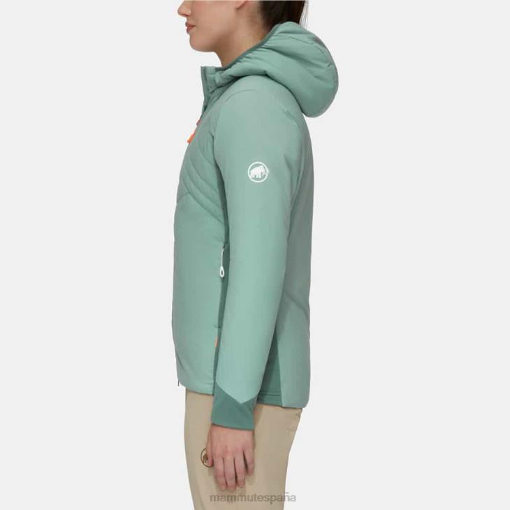Mammut mujer ropa Rime Light en chaqueta con capucha flexible FZHP756 jade-jade oscuro