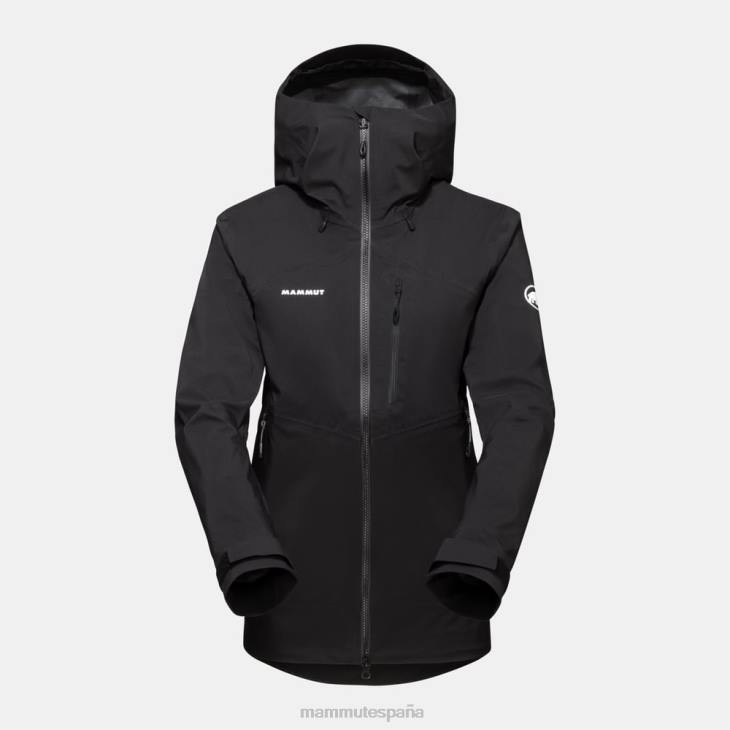 Mammut mujer ropa chaqueta con capucha alto guía hs FZHP11 negro