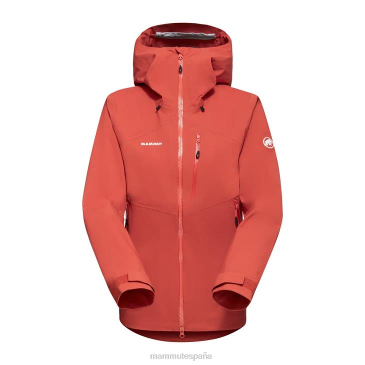 Mammut mujer ropa chaqueta con capucha alto guía hs FZHP655 terracota