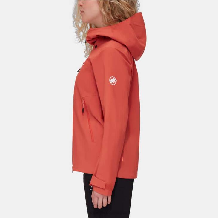 Mammut mujer ropa chaqueta con capucha alto guía hs FZHP655 terracota