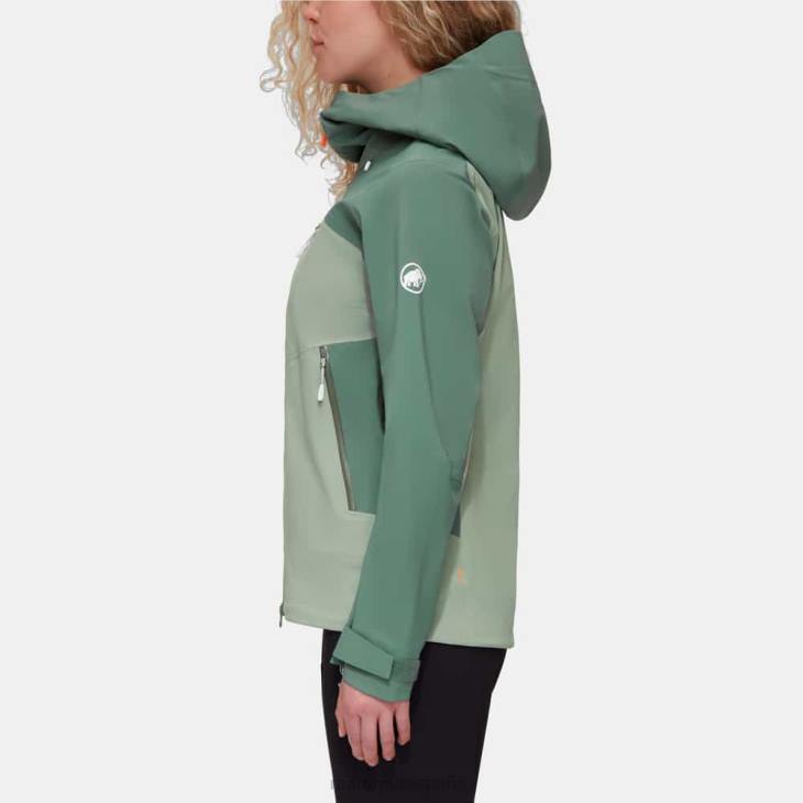 Mammut mujer ropa chaqueta con capucha alto guía hs FZHP657 jade-jade oscuro