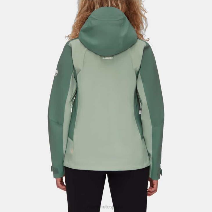 Mammut mujer ropa chaqueta con capucha alto guía hs FZHP657 jade-jade oscuro