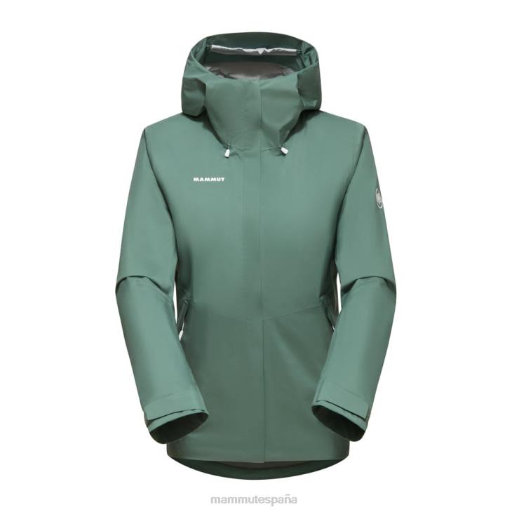 Mammut mujer ropa chaqueta con capucha alto hs FZHP675 jade oscuro