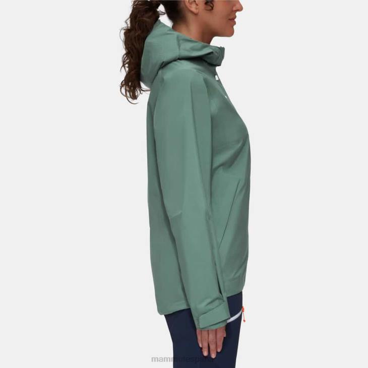 Mammut mujer ropa chaqueta con capucha alto hs FZHP675 jade oscuro