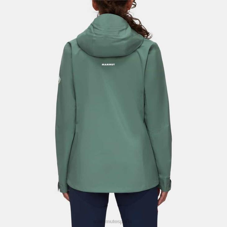 Mammut mujer ropa chaqueta con capucha alto hs FZHP675 jade oscuro