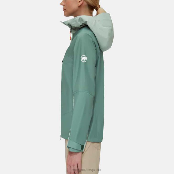 Mammut mujer ropa chaqueta con capucha taiss hs FZHP724 jade-jade oscuro