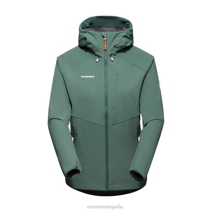 Mammut mujer ropa máxima comodidad, chaqueta con capucha FZHP15 jade oscuro