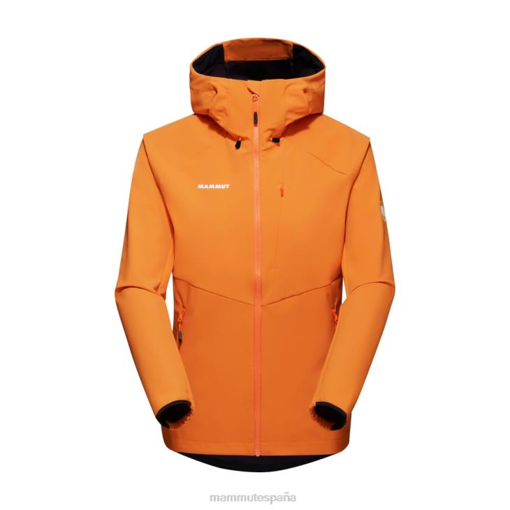 Mammut mujer ropa máxima comodidad, chaqueta con capucha FZHP667 mandarina oscura