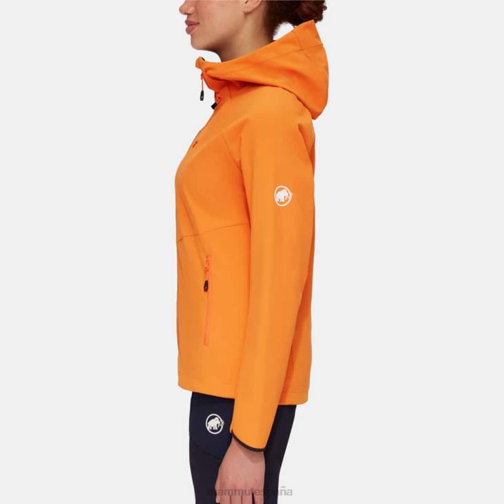 Mammut mujer ropa máxima comodidad, chaqueta con capucha FZHP667 mandarina oscura