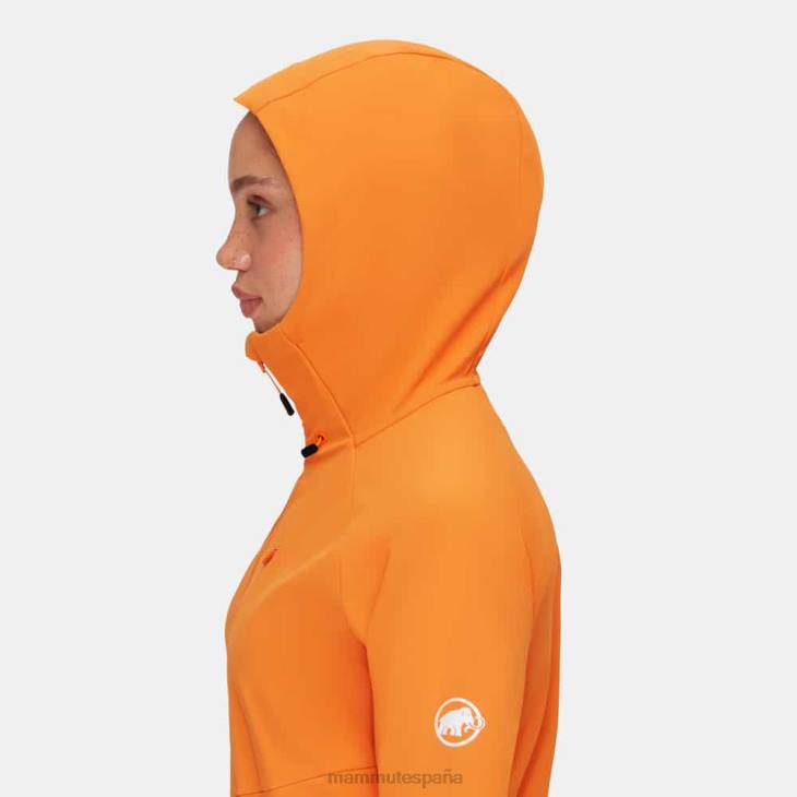 Mammut mujer ropa máxima comodidad, chaqueta con capucha FZHP667 mandarina oscura