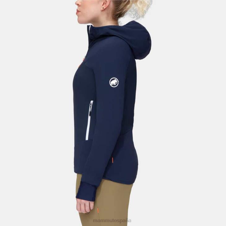 Mammut mujer ropa taiss con chaqueta híbrida con capucha FZHP54 marina