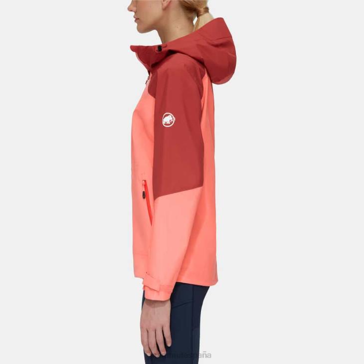Mammut mujer ropa transmitir chaqueta con capucha tour hs FZHP744 salmón-terracota