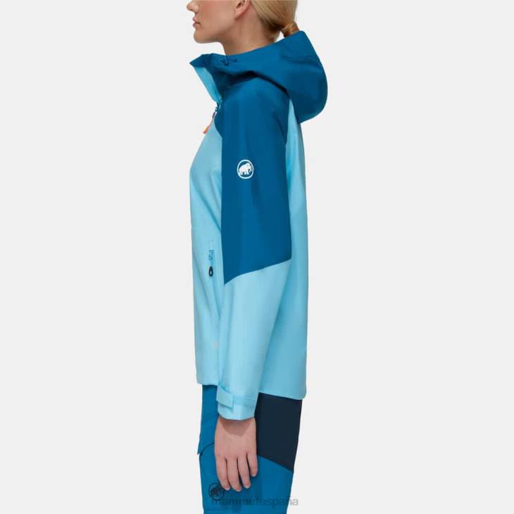 Mammut mujer ropa transmitir chaqueta con capucha tour hs FZHP747 hielo frío y azul profundo