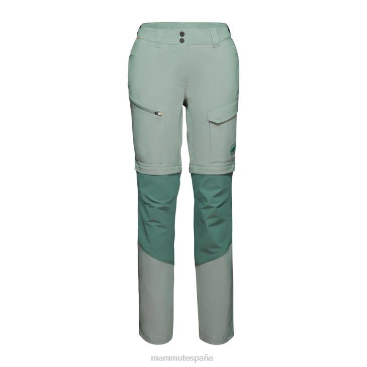 Mammut mujer ropa pantalones híbridos con cremallera zinal FZHP1100 jade-jade oscuro