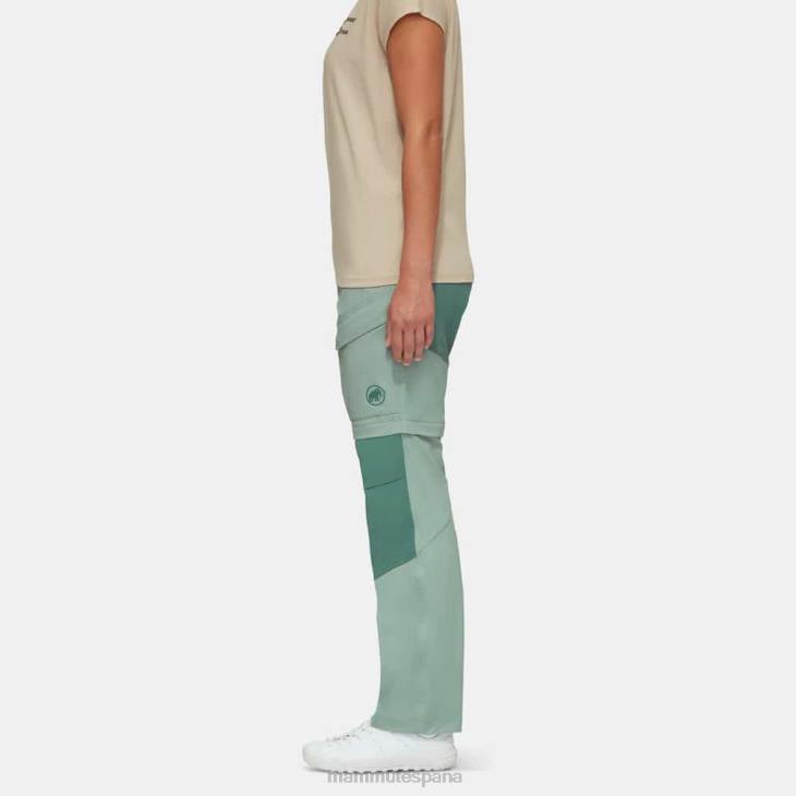 Mammut mujer ropa pantalones híbridos con cremallera zinal FZHP1100 jade-jade oscuro