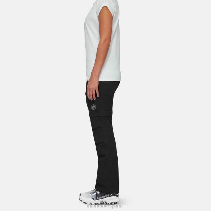 Mammut mujer ropa pantalones híbridos con cremallera zinal FZHP254 negro