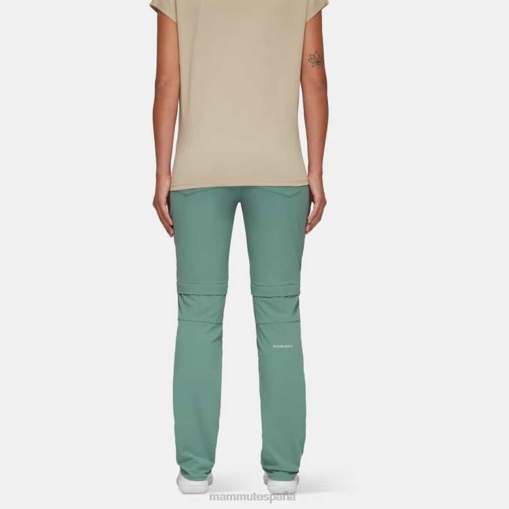 Mammut mujer ropa pantalones runbold con cremallera FZHP1119 jade oscuro