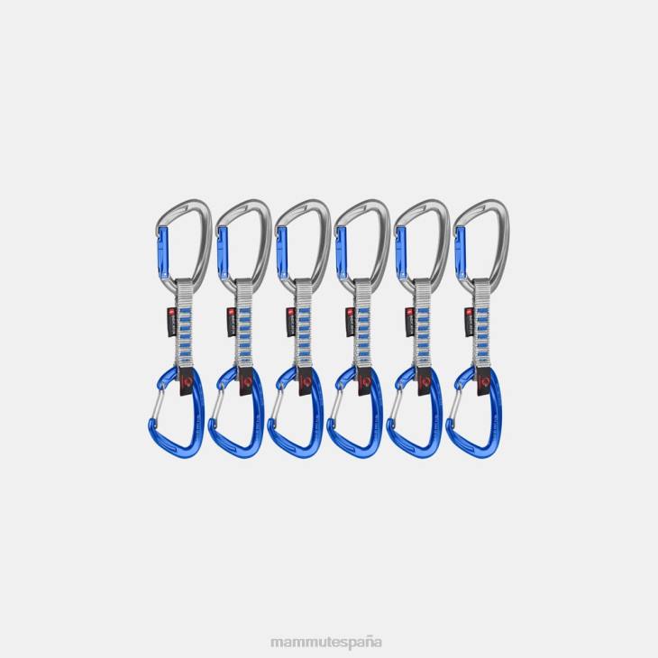 Mammut unisexo equipo Cable de bloqueo de llave para peñasco, indicador de 10 cm, paquete de 6 cintas exprés FZHP442 plata-ultramar