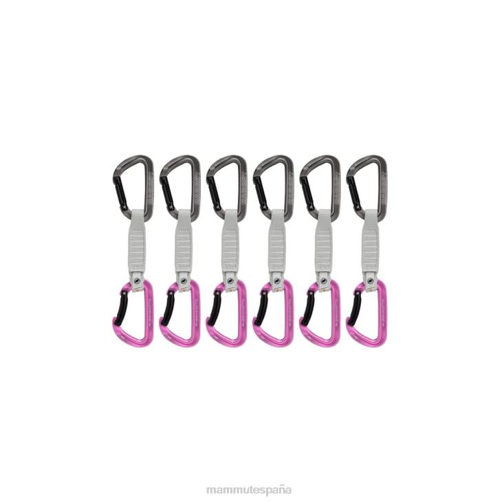 Mammut unisexo equipo candado con llave workhorse de 12 cm, paquete de 6 cintas exprés FZHP1364 gris-rosa
