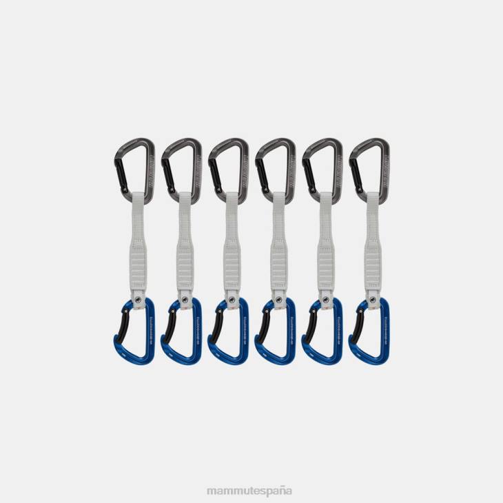 Mammut unisexo equipo candado con llave workhorse de 17 cm, paquete de 6 cintas exprés FZHP436 gris azul